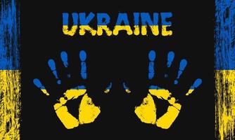 Vector flag of Ukraine with a palm