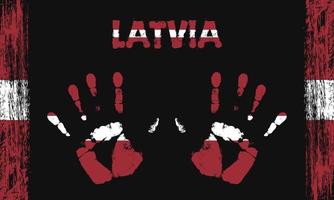 Vector flag of Latvia with a palm