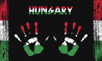 Vector flag of Hungary with a palm