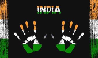 Vector flag of India with a palm