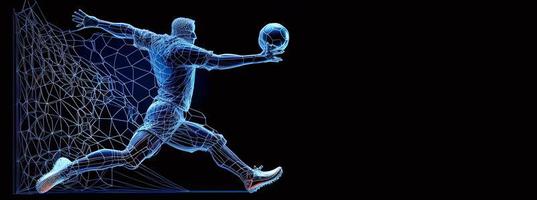 Soccer player with a graphic trail AI photo