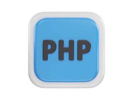 php programing icon 3d rendering vector illustration