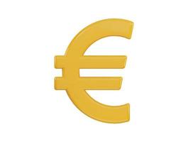 euro sign icon 3d rendering vector illustration