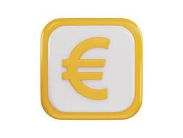 euro firmar icono 3d representación vector ilustración