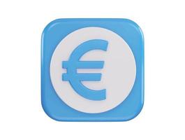 euro sign icon 3d rendering vector illustration