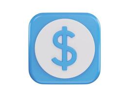 dollar sign icon 3d rendering vector illustration