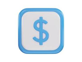 dollar sign icon 3d rendering vector illustration