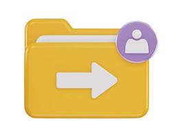 file folder icon 3d rendering vector illustration