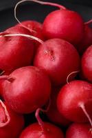 Delicious fresh raw red radish for making healthy salad photo