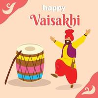 Happy Vaisakhi design with vector illustration Free Vector.Happy baisakhi design with vector illustration,Happy baisakhi design with vector illustration