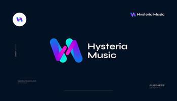 resumen inicial letra h y metro logo diseño con vistoso mezcla degradado estilo. hm o mh letra logo adecuado para negocio y tecnología logo vector