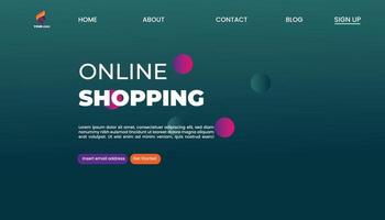 Online Shopping landing page design free vector