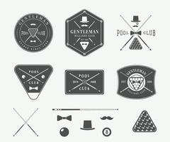 Set of vintage billiard labels, emblems and logos. Graphic Art. Vector illustration