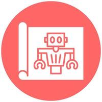 Vector Design Robot Blueprint Vector Icon Style