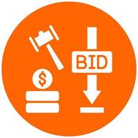 Vector Design Minimum Bid Auction Vector Icon Style