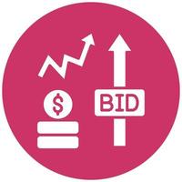 Vector Design Bid Increment Vector Icon Style