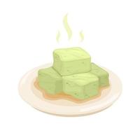 apestoso tofu. chino fermentado tofu tradicional comida símbolo dibujos animados ilustración vector