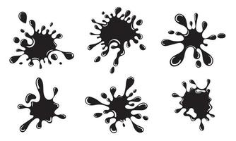 Collection of black ink splashes vector