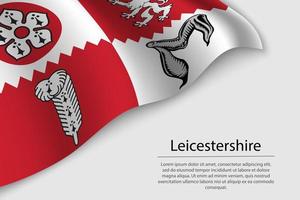 Wave flag of Leicestershire is a county of England. vector