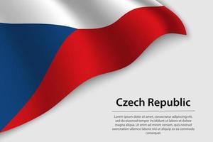 Wave flag of Czech Republic on white background. vector