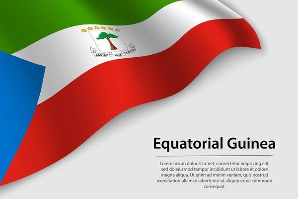 Wave flag of Equatorial Guinea on white background