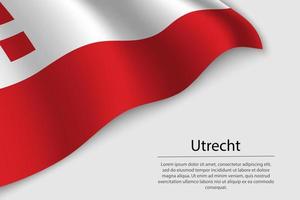 Wave flag of Utrecht is a province of Netherlands vector