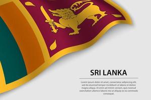 Wave flag of Sri Lanka on white background. vector