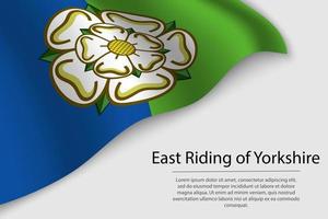 Wave flag of East Riding of Yorkshire is a county of England. vector