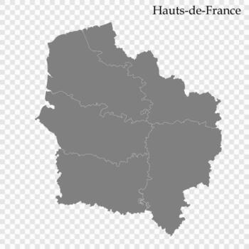 mapa de alta calidad región de francia vector