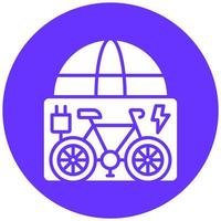 Electric Bike City Tour Vector Icon Style