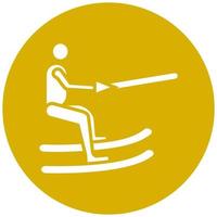 Barefoot Skiing Vector Icon Style