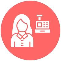 Cashier Female Vector Icon Style