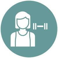 Fitness Trainer Female Vector Icon Style