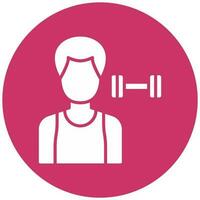 Fitness Trainer Male Vector Icon Style