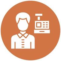 Cashier Male Vector Icon Style