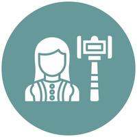 Judge Female Vector Icon Style