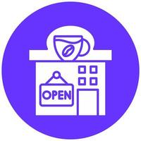 Cafe Open Sign Vector Icon Style