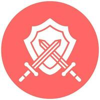 Two Swords And Shield Vector Icon Style