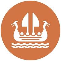 Viking Ship Vector Icon Style