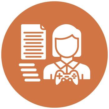 juego guión escritor femal vector icono estilo