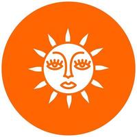 Sun with Face Vector Icon Style