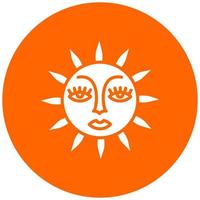 Sun with Face Vector Icon Style