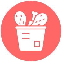 Vector Design Chicken Bucket Vector Icon Style