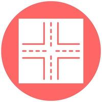 Vector Design Four Way Intersection Vector Icon Style