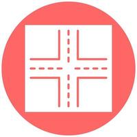 Vector Design Four Way Intersection Vector Icon Style