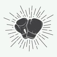 Boxing gloves in vintage style. Vector illustration