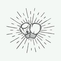 Boxing gloves in vintage style. Vector illustration