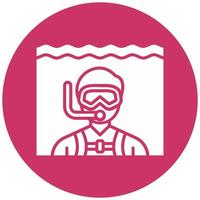 Open Water Diving Vector Icon Style
