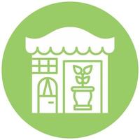 planta tienda vector icono estilo