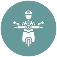 Police Officer On Scoot Vector Icon Style